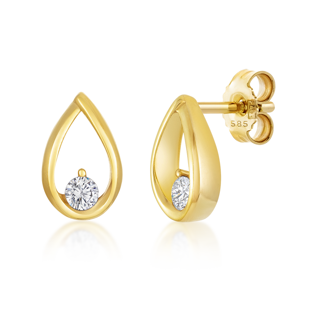 SOFIA zlaté náušnice slzy se zirkony