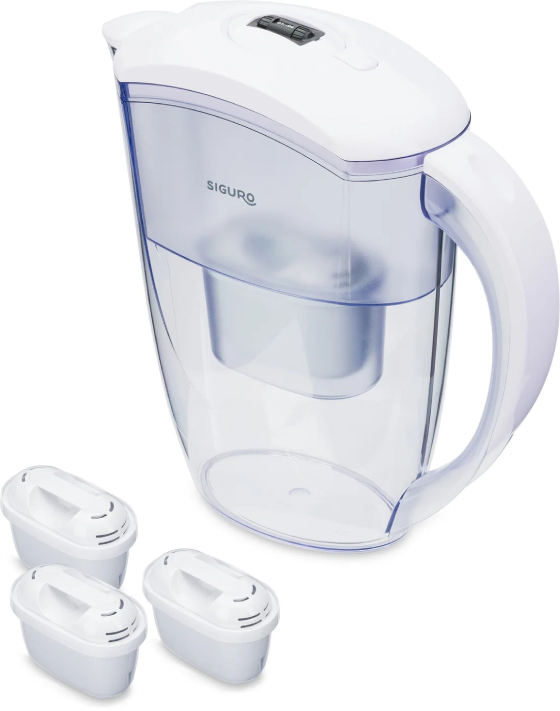 Siguro Filtrační konvice Pure Flow Essential, konvice + 3 filtry v balení