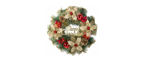 Alza: Vánoční věnec s ozdobami